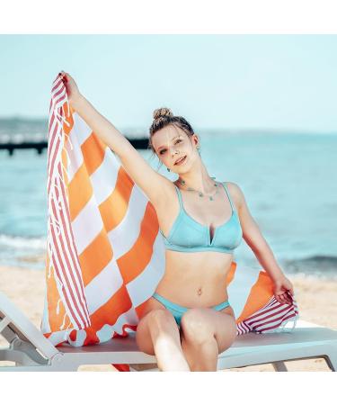 HAVLULAND Sale Set of 6 Turkish Beach Towels - Oversized 39x71, 100% Cotton, Absorbent, Quick-Dry, Sand Free - for Adults, Beach Gifts, Travel, Camping - Beach Accessories - Buy Online on SooperMarket.com