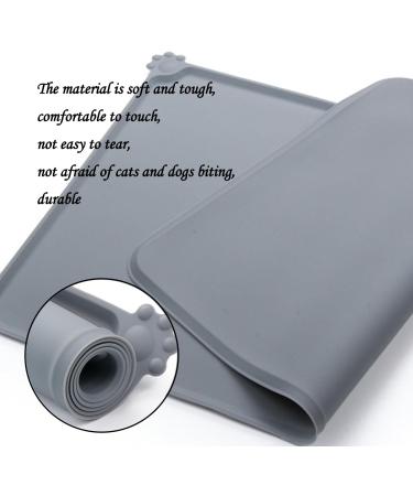 1pcs Gray Pet Feeding Mat (48cm*30cm) Silicone Cat and Dog Feeding Mat Pet Food Mat Pet Bowl Placement Tray Non-slip and Waterproof Suitable for Dogs and Cats - Buy Online on SooperMarket.com