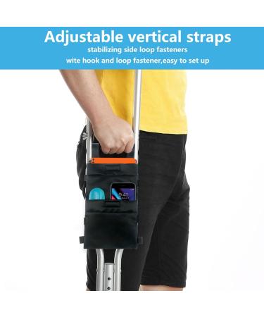 BUKISA Crutch Pouch Bag Crutch Accessories Bag for Water Bottle - Water-Resistant Pocket Organizer with Drink Holder Pouch for Crutches Phones Keys Pens Water Bottles - Buy Online on SooperMarket.com