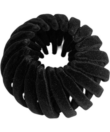 Hair Ring Bun - Sorcery Hair Clamp Avian roosts Styled Clips | Non-Skid Design Mobile roosts Plate Hairpin Expandable Ponytail Holder Hair Ornaments for Ladies Females 5.5 Inches Black - Buy Online on SooperMarket.com