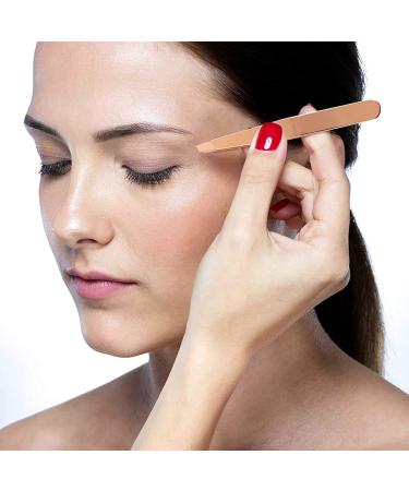 Wresetly 4-Piece Eyebrow Tweezers Set - Pointed & Angled Tweezers with Leather Case - Gold | Perfect for Precision Grooming | International Shipping Available - Buy Online on SooperMarket.com