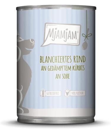 Mjamjam Premium Wet Dog Food - Blanched Beef & Pumpkin Sauce 6-Pack (6 x 380g) - All-Natural & High Meat Content - Buy Online on SooperMarket.com