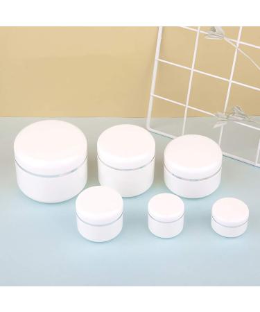 Tianzd 5-Piece 100ml White Plastic Screw Top Cosmetic Container with Silver Lid - Perfect for Ointments & Gels - Includes 5 Spoons - Buy Online on SooperMarket.com