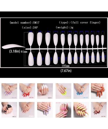 Dajidafu 1 Set False Nails Long Press Nail Tips Full Cover Artificial Fingernails Nail Art Simple Style for Women Girls Beginners SM17P63 Red - Buy Online on SooperMarket.com
