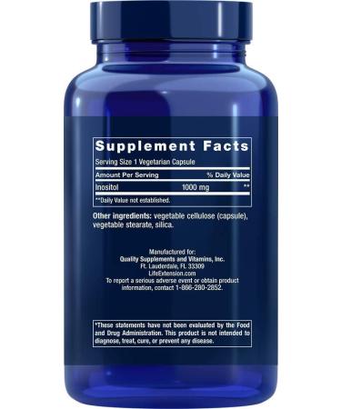 Life Extension Inositol 1000mg 360-Count Vegetarian Capsules - Supports Mood & Hormonal Balance - Buy Online on SooperMarket.com