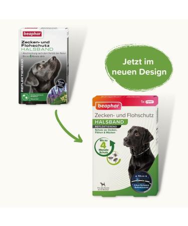 Beaphar Tick & Flea Protection Collar for Dogs - Waterproof Reflective Collar Effective Tick & Flea Defense International Shipping - Buy Online on SooperMarket.com