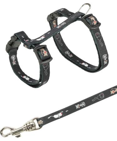 Trixie 4144 Kitten Harness with Leash - Adjustable Nylon 21-33 cm Assorted Colors - Comfortable & Safe Pet Gear - Buy Online on SooperMarket.com