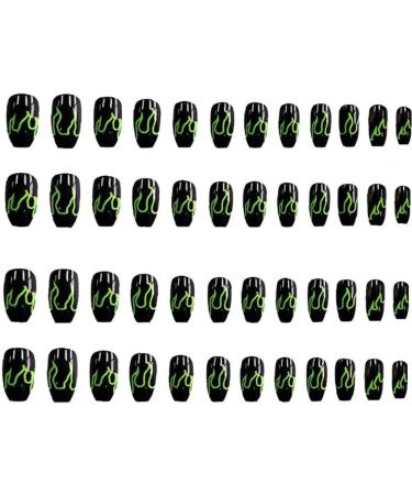 2set Detachable Long Coffin False Nails with Designs Press on Nails Wearable Fake Nail Decor Full Cover Art Tips - Buy Online on SooperMarket.com