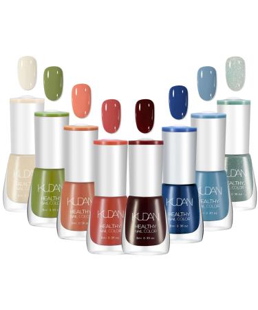 TBeautfave 8Pcs Nail Polish Set Cool Nail Varnish Sets Quick Dry&Long Lasting Glitter Nude Nail Polish Water Based Natural Nail Varnish Sets for Women DIY Nail Art - No Need Cure 04Sweet
