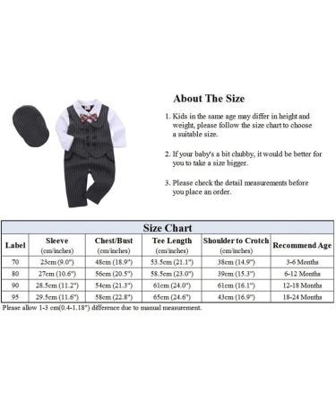 AmzBarley Baby Boys Gentlemans Outfit Suit | Long/Short Sleeve Dress Shirt Pants Vest Bowtie Tuxedo Rompers | Birthday Party Evening Wear | Black 103-b 3-6 Months - Buy Online on SooperMarket.com