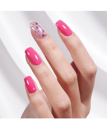 AILLSA Hot Pink Gel Nail Polish Set Black Nude Baby Pink Gel Polish with Base and Top Coat Long Lasting Barbie All Season Color Soak Off U V L ED Manicure Art Salon DIY at Home 7Pcs 8ML Black Pink - Buy Online on SooperMarket.com