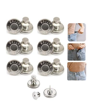 6PCS Perfect Fit Instant Button, Instant Buttons, Jean Replacement Buttons Removable Button No Sew Buttons to Extend or Reduce an Inch to Any Pants Waist in Seconds! 6PCS 6pcs-g