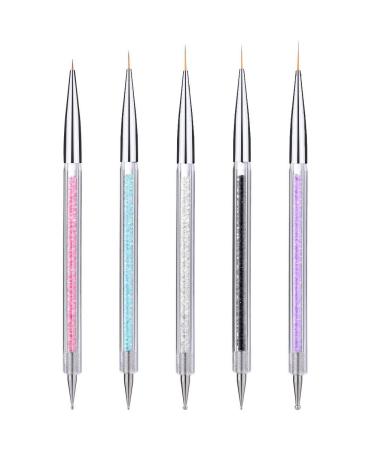 5 Pcs Nail Design Brushes, Nail Brushes Nail Liner Brush Set Nail Art Brushes Nail Painting Brush Dotting Pen Nail Art Nail Art Design Brushes