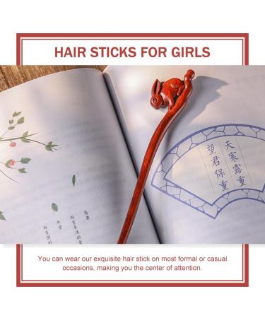 Sosoport Rabbit Hairpin Wedding Hair Chopstick Tassel Hair Fork Hair Accessories for Women Wedding Hair Accessory for Women Hair Chopsticks for Women Wooden Literature and Art Headgear Miss - Buy Online on SooperMarket.com