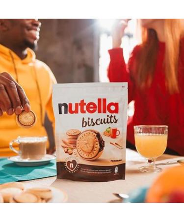 Classic Nutella Biscuits with Hazelnut and cocoa cream heart biscuits to share with those you love 304g in resealable bags (2 packs) - Buy Online on SooperMarket.com