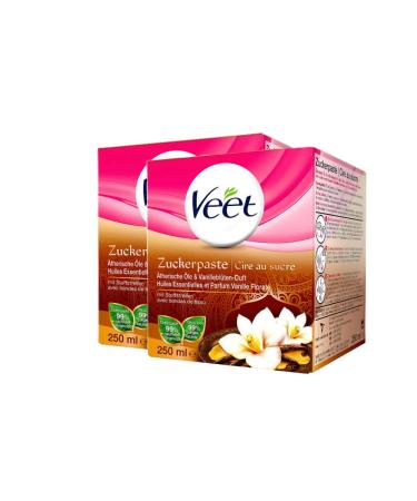Veet Sugaring sugar paste vanilla blossom for hair removal for noticeably smooth skin for up to 4 weeks 2 -pack 500ml (2 x 250ml) 146g