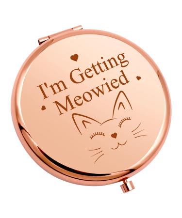 Engagement Gifts for Women Bride Wife Wedding Gift Idea Compact Mirror Cat Lover Gifts for Fiancee Girlfriend Bridal Shower Gifts Bachelorette Party Gifts for Bride to Be Friends Travel Makeup Mirror