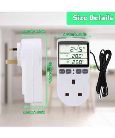 Lotvic Digital Temperature Controller Thermostat Plug Socket with Backlight LCD Screen - Heating Cooling Timer for Homebrew Greenhouse Reptile Terrarium (UK Plug) - Buy Online on SooperMarket.com