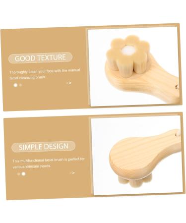 Gogogmee Facial Wash Brush with Wooden Handle Face Cleansing Brush Facial Exfoliator Exfoliating Face Scrubber Skin Care Tools Face Exfoliator Brush Face Brush Face Wash Brush - Buy Online on SooperMarket.com