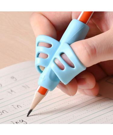 DMFly Pencil Handles for Kids - Handwriting Assistance & Posture Correction | Hollow Ventilation Design 3E Blue & Blue Orange Grip Set - Buy Online on SooperMarket.com