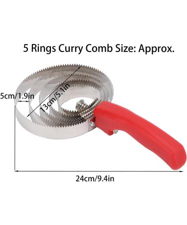 Stainless Steel Horse Curry Comb - Cattle Itching Brush for Horses Sheep & Cows | 5 Rings Horse Care Tool - Buy Online on SooperMarket.com