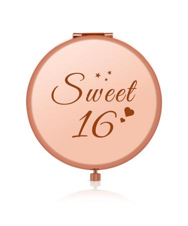 16th Birthday Gifts for Her Sweet Sixteen Birthday Gifts for Girls Compact Pocket Makeup Mirror Gift for 16 Years Old Girl Birthday Gift for Sisters Friend Daughter Granddaughter Niece Happy Teen