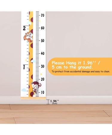 Smlper Kids Height Chart Wall Hanging Ruler - Giraffe Design | Nursery Growth Chart for Baby & Child | Wood Frame Canvas Measure 79x7.9 - Wall Decor - Buy Online on SooperMarket.com
