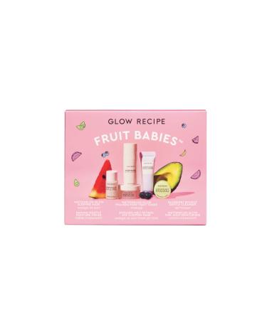 Glow Recipe Fruit Babies Kit - 5-Piece Skin Care Gift Set - Avocado Retinol Eye Cream (5ml) Watermelon Sleep Mask (10ml) Blueberry Bounce Cleanser (7ml) + Pink Juice Moisturizer (10ml) - Travel-Size