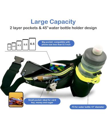 Hydration Waist Pack with Water Bottle Holder - Running Belt Waist Pouch for Men & Women - Includes Phone Holder & Key Pocket - Buy Online on SooperMarket.com