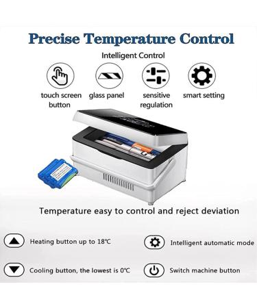 Portable Insulin Cooler Box Rechargeable Car Travel Refrigerator LCD Display Super Large Capacity for Insulin Interferon Growth Hormone Touchsupercapacity-triplebattery - Buy Online on SooperMarket.com