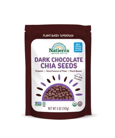 NATIERRA Himalania Organic Dark Chocolate-Covered Chia Seeds | Non-GMO & Vegan | 5 Ounce Dark Chocolate Chia Seeds 5 Ounce (Pack of 1)