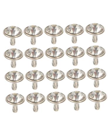 STOBOK 200 Sets Diamond Stud Rivets Decor Silver Studs Rivets for Leather Handmade Rivets Metal Accessories 0.8X0.8X1CM As Shown