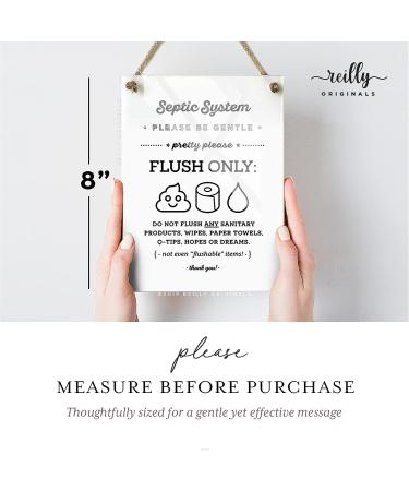 Reilly Originals 6x8 Cute Emoji Septic System Bathroom Sign - Premium Finish, Ready to Hang - Buy Online on SooperMarket.com