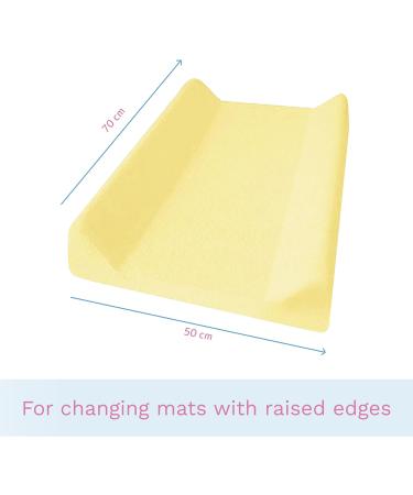 Baby Changing Mat Terry Cover 70x50cm with Raised Edges, Yellow - Buy Online on SooperMarket.com