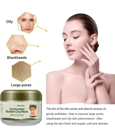 Carbonated Bubble Clay Mask - OCHILIMA Bubbles Mud Mask with Headband & Brush for Face Deep Cleansing Reduce Pores Purifying Face Mask for All Skin Types - 3.52 oz - Buy Online on SooperMarket.com