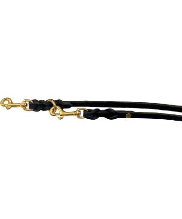 Buy Dogeleine Fat Leather Brass Leash for Small & Large Dogs - Adjustable 2m 2.40m 2.80m 3.50m 5m - Durable & Stylish Black Dog Leash - Buy Online on SooperMarket.com