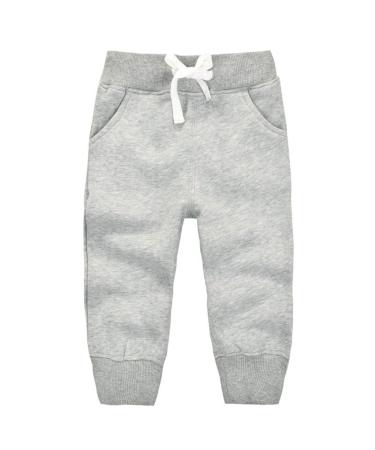 CuteOn Unisex Kids Elastic Waist Cotton Warm Trousers Baby Pants Bottoms 1-5Years 5 Years Grey