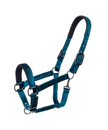 Nobleza - Knotted halter for horses padded nose and neck halter for riding training (color green)