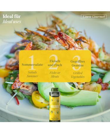 Benvolio Bio Lemon Oil 250ml - Cold Pressed Olive Oil with Real Lemon - Perfect for Salads Meat & Fish - 100% Natural Rich in Vitamins E & C - Buy Online on SooperMarket.com
