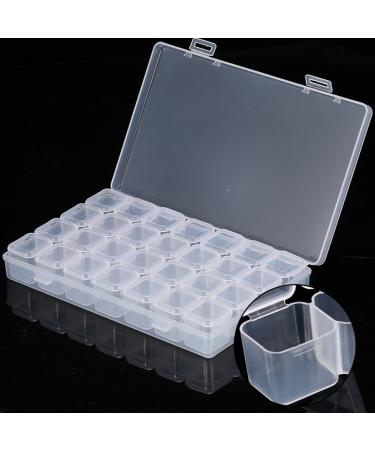 28 Slots Clear Nail Art Rhinestone Gem Bead Storage Box for Manicure Design - Buy Online on SooperMarket.com
