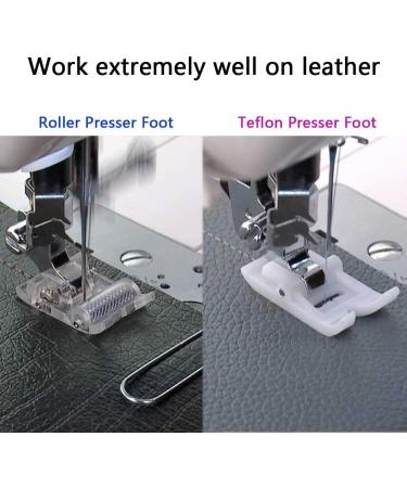 2 Pcs Roller & Zigzag Teflon Sewing Machine Presser Foot Set - Compatible with Singer, Brother, Babylock, & More - Low Shank Simplicity Sewing Machine Accessories - Buy Online on SooperMarket.com