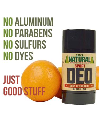 Sam s Natural Deodorant - Sport - Holiday Gifts - Stocking Stuffers - Gifts for Men - Aluminum Free DEO - No phthalates parabens sulfates or dyes - Vegan Cruelty Free - 3 oz - Buy Online on SooperMarket.com