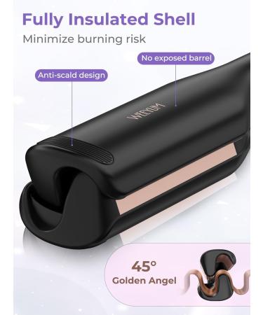 WEEYUM Wave Curling Iron - Anti-Scald 1.25 Inch Ceramic Hair Crimper for Women | Dual Voltage & 12 Temp Settings for Stunning Deep Waves - Perfect for International Travel - Buy Online on SooperMarket.com