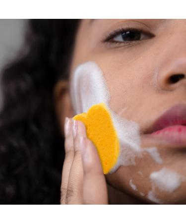 50-Count Compressed Natural Facial Sponges - Reusable Exfoliating and Makeup Removal Sponge Set with Storage Jar - Yellow - Buy Online on SooperMarket.com