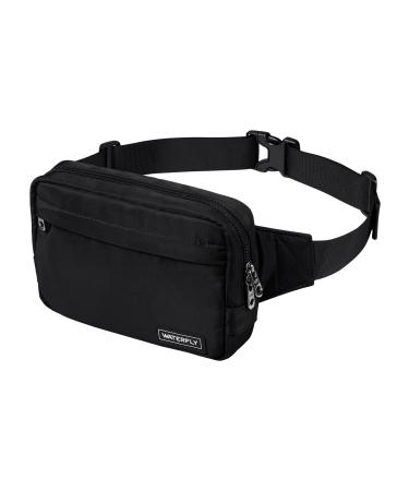 Waterfly belly pocket belt pocket women men: sport fashion hip pocket stylish crossbody breast pocket small water -repellent hip bag for outdoor travel hiking festival dog training black