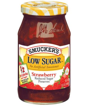 Smucker's Low Sugar Reduced Sugar Strawberry Preserves, 15.5000-Ounce (Pack of 6)