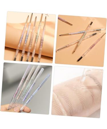 Angoily 5pcs Tools Eye Brush with Pencils S Double-head Brown Pencil Thin Pens Makeup Eyebrow - Buy Online on SooperMarket.com