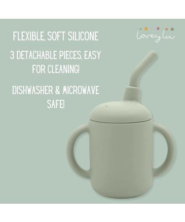 LoveyLu Silicone Sippy Cup - Toddler Cup with Straw & Handles | 100% Safe Food Grade Silicone | Microwave, Dishwasher, Freezer Safe (Sage) - Buy Online on SooperMarket.com