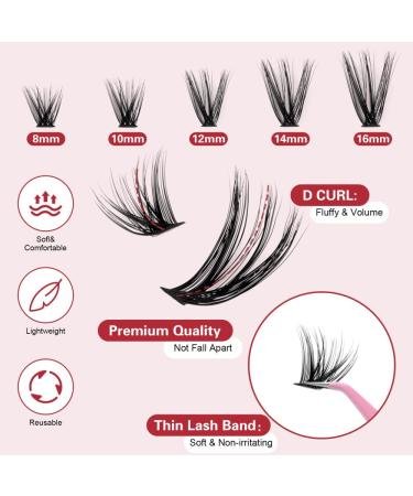 Rxuaw DIY Eyelash Extension Kit with and Seal Wispy D Curl Individual Lashes Kit for Self Application at Home One - Buy Online on SooperMarket.com