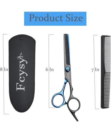 Fcysy Professional Hair Thinning Scissors Set - Blue Hairdressing Shears Kit with Comb for Barber and Hairdresser - Buy Online on SooperMarket.com